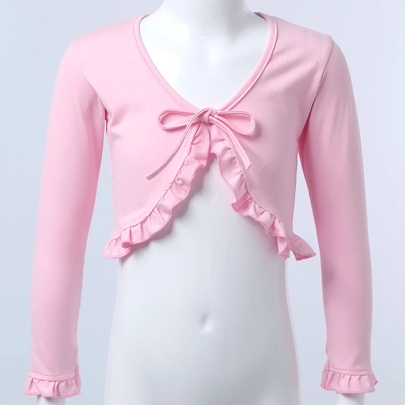 Cute Long Sleeves Flower Girl Casual Ruffle Lace Cloaks Cape Kids Bolero Jacket For Wedding Princess Outwear Shawl Cardigan Coat Lizbert