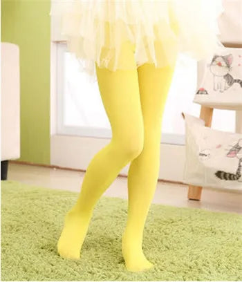 Girls Ballet Dance Pantyhose Children A Thin Section Fashion Velvet Tights Baby Solid Black White Stockings For 0-15Y Kids CN - Lizbert