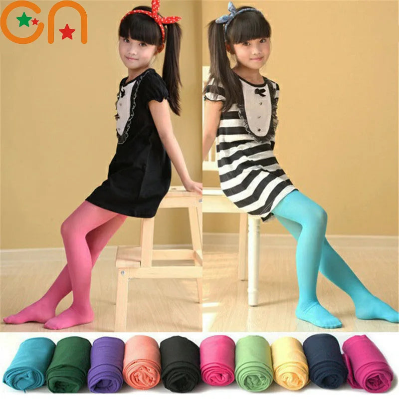 Girls Ballet Dance Pantyhose Children A Thin Section Fashion Velvet Tights Baby Solid Black White Stockings For 0-15Y Kids CN - Lizbert