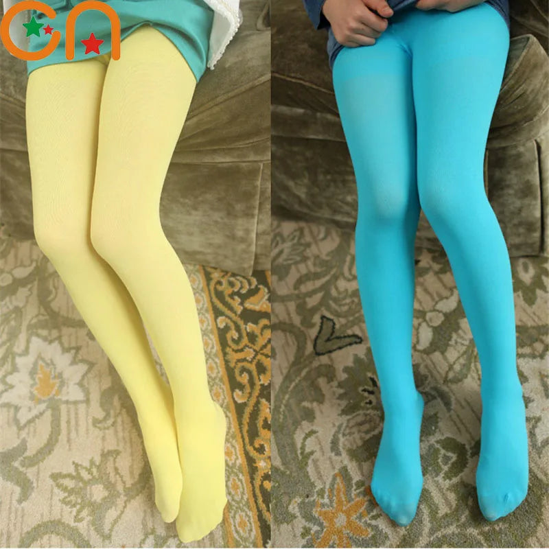 Girls Ballet Dance Pantyhose Children A Thin Section Fashion Velvet Tights Baby Solid Black White Stockings For 0-15Y Kids CN - Lizbert