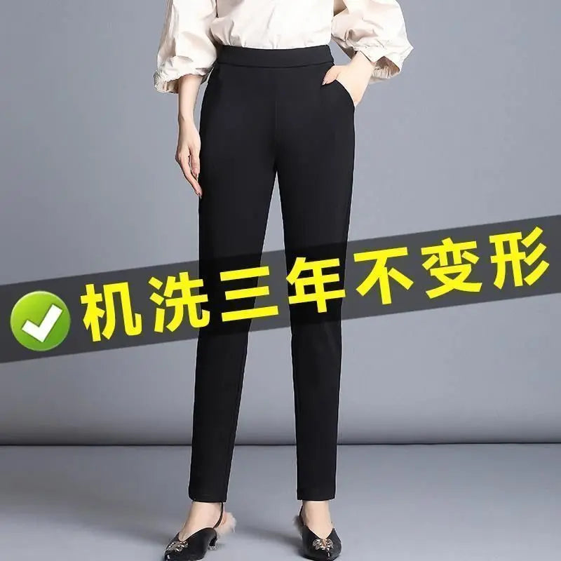 Women Pants 2021 Spring Summer Casual Pants Stretch High Waist Women's Pants Baggy Straight Trousers Pants Pantalones De Mujer Lizbert