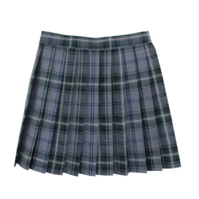 Summer Plaid Pleated Skirt With Korean Jk Skirt Uniform Japanese School Preppy A Line Mini Skirts Lizbert