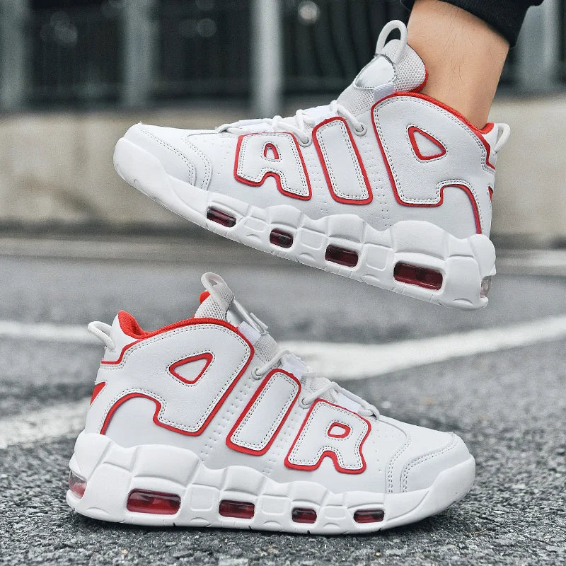 Men's Air Cushion Mid-Top Sports Shoes - Plus Size, Lightweight Non-Slip Basketball & Running Shoes with Shock-Absorbing Sole Lizbert