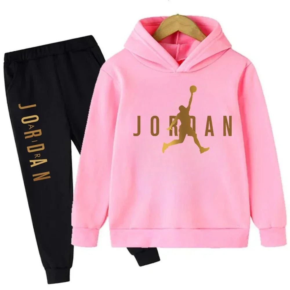 2025 Spring Autumn Slam Dunk Master Pattern Printed Children Hoodie+Pant Suit 2pcs Set Kids Boy Girl Fashion Clothing Sportsuit