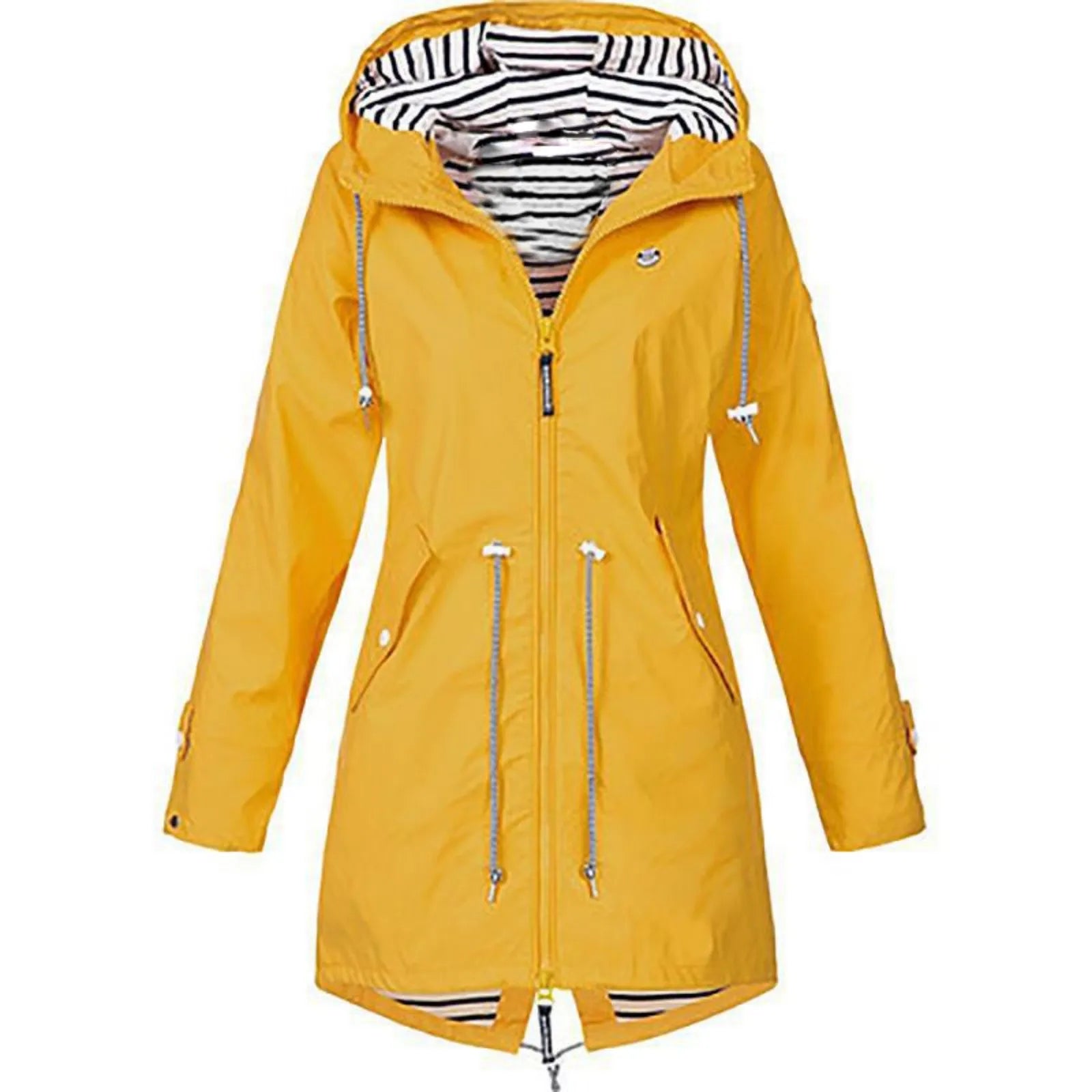 2025 New Long-sleeved Raincoat Zipper Women's Jacket Outdoor Hooded Mountaineering Jacket Waterproof and Windproof Coats Lizbert