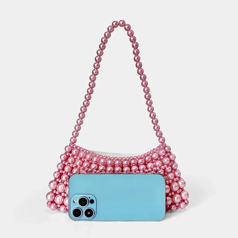 Handmade Pearl Bag for Women 2026 New Mobile Phone Crossbody Bag, Hollowed Out Pearl Bag, Qipao Handbag Lizbert