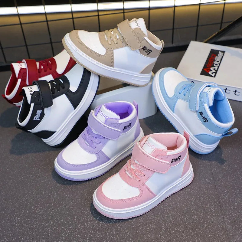 Children's Sports Shoes Spring Autumn New Boys Girls Sneakers Classics High Top Soft Breatheable Fashion Kids Basketball Shoes