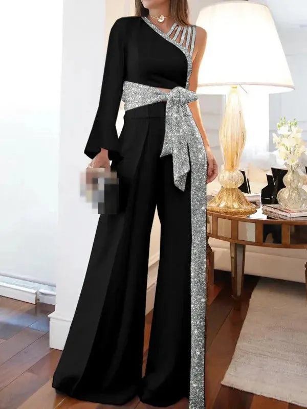 Chiffon Off Shoulder Blouse – Romantic Ruffle Sleeve Date Night Top Lizbert
