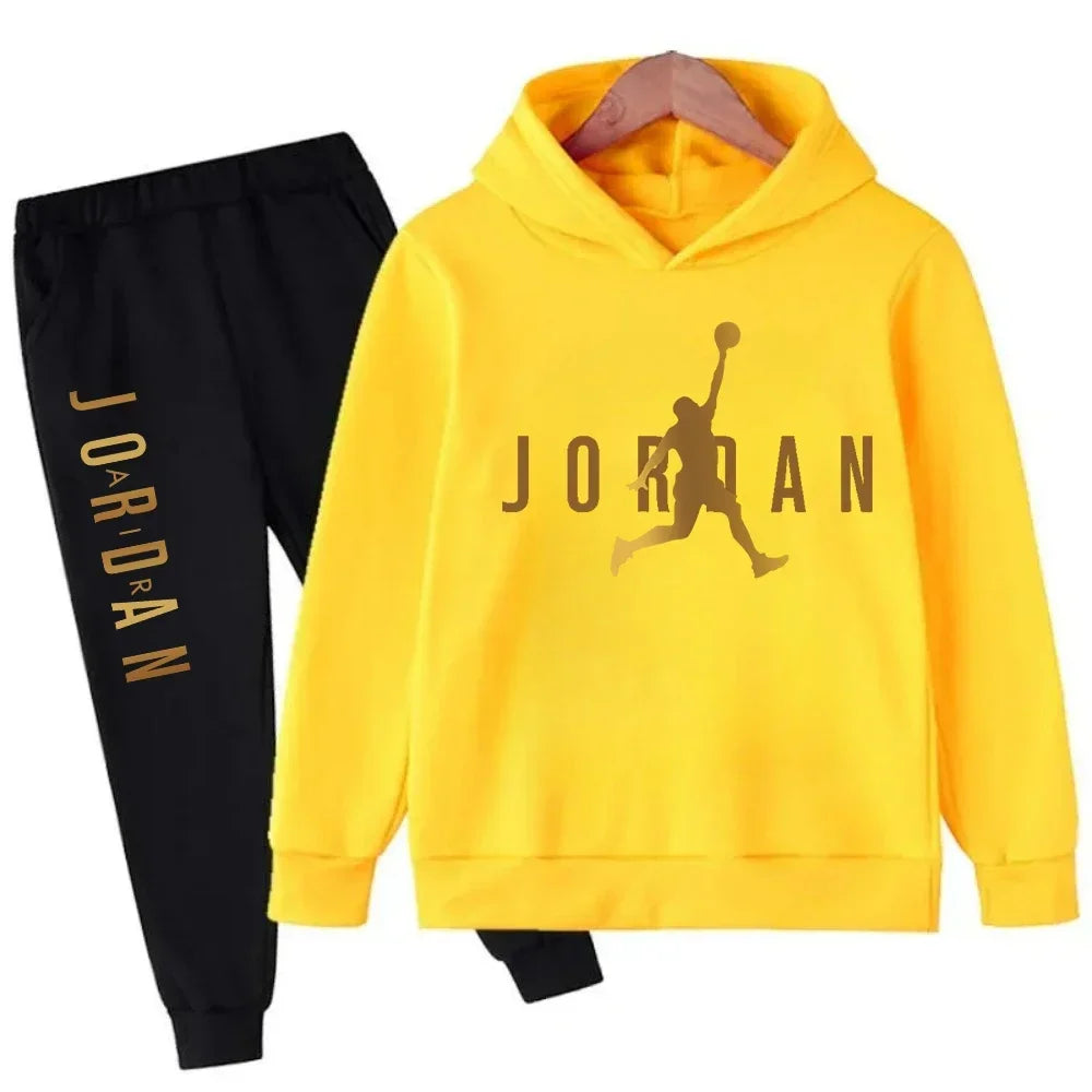 2025 Spring Autumn Slam Dunk Master Pattern Printed Children Hoodie+Pant Suit 2pcs Set Kids Boy Girl Fashion Clothing Sportsuit