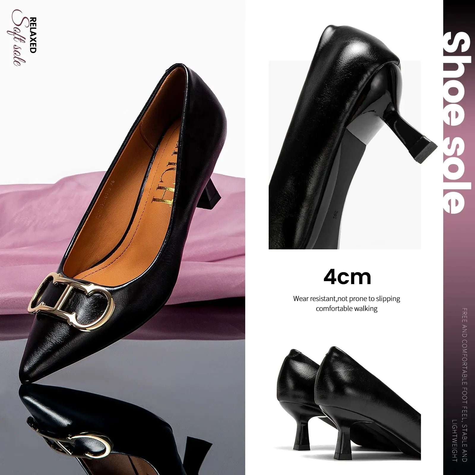 Comfortable Pointed Toe High Heel Ladies Shoes Lizbert