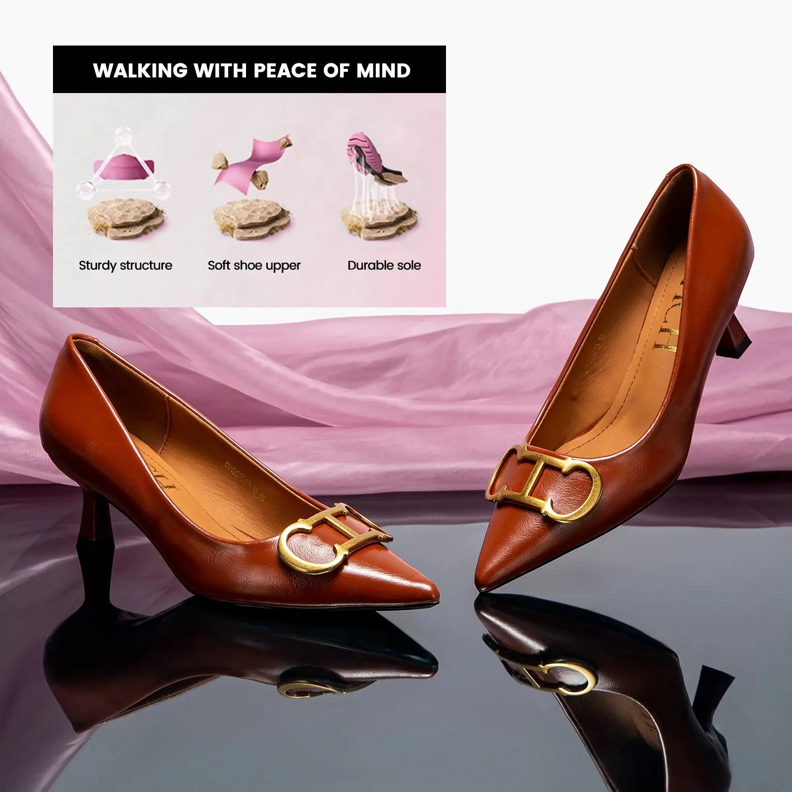 Comfortable Pointed Toe High Heel Ladies Shoes Lizbert
