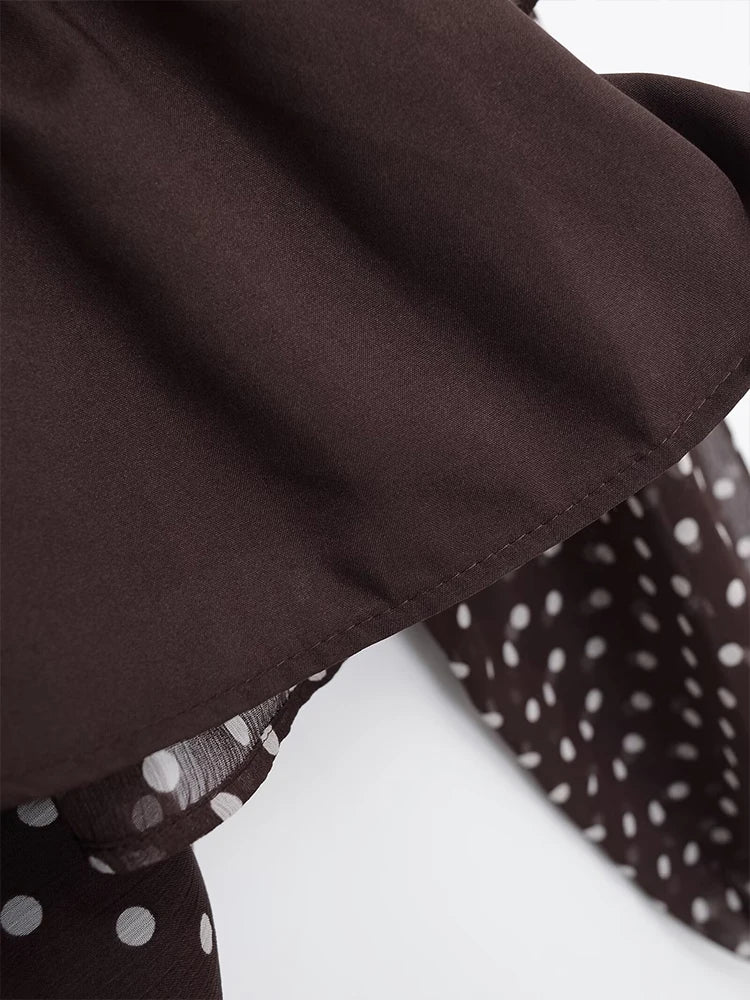 Polka Dot Printed Women Shirt 2025 Autumn New Bow Tied Blouse Woman Tops Lady Ruffles Long Sleeve Loose Elegant Blouses Top ﻿ Lizbert