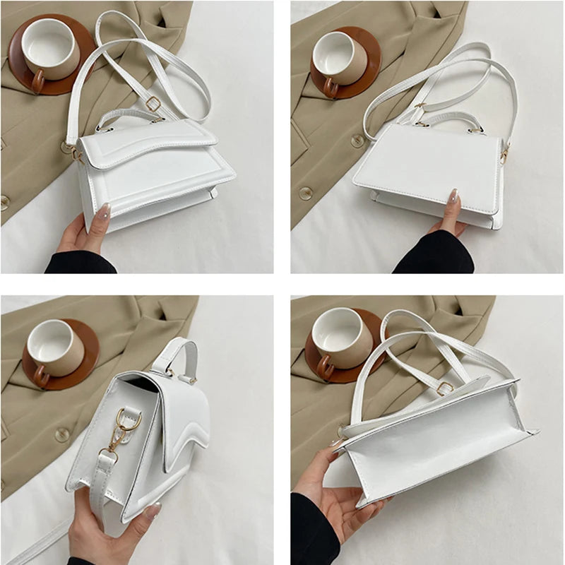 Women's New Flip Small Handbag Fashion Solid Color Shoulder Bag Lizbert