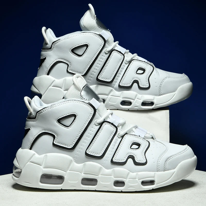 Men's Air Cushion Mid-Top Sports Shoes - Plus Size, Lightweight Non-Slip Basketball & Running Shoes with Shock-Absorbing Sole Lizbert