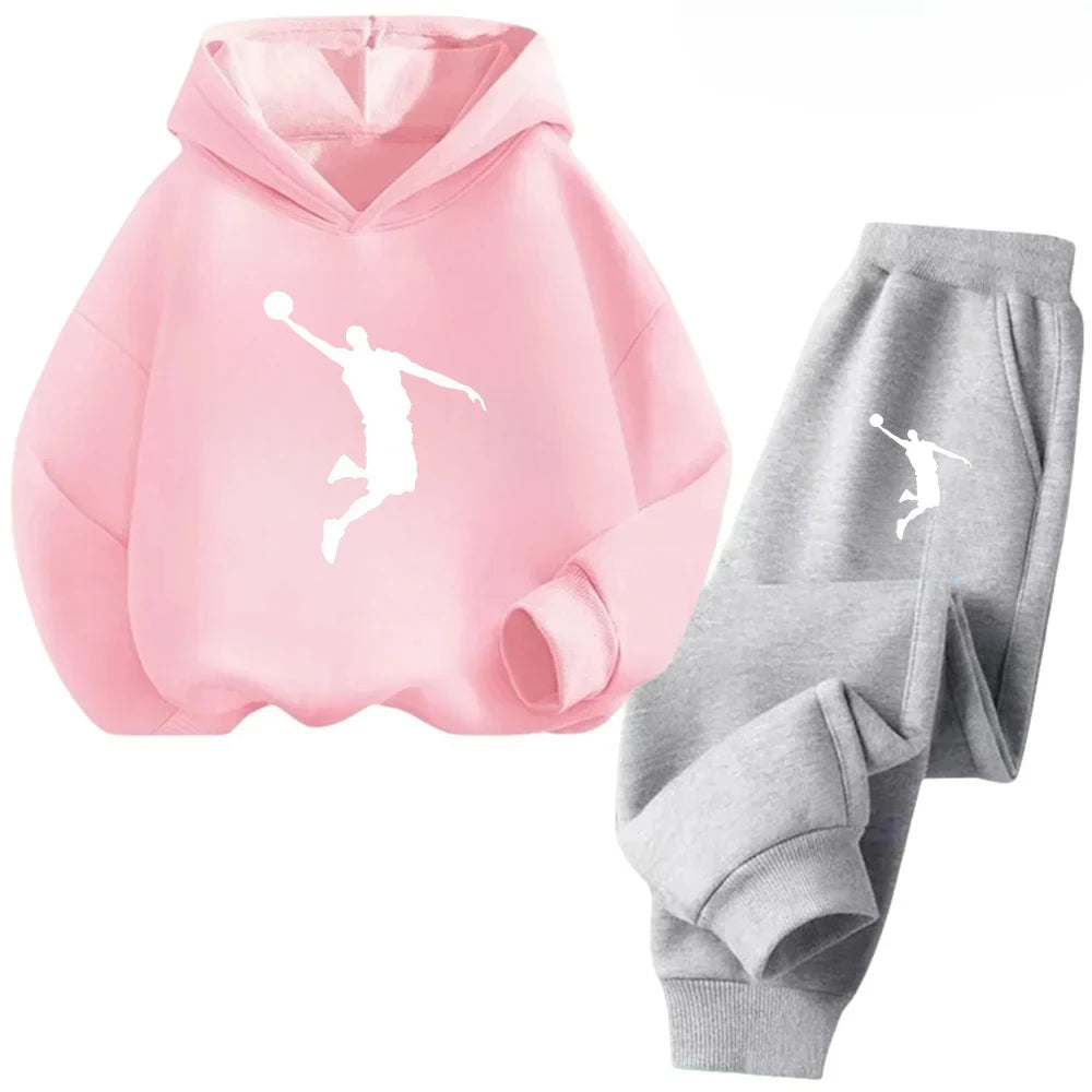 Autumn Winter Children Set Fashion Sports Boys Girls Hoodie+Pants Suits 4-14 Years Casual Fashion 2Pcs Tracksuits Kids Clothing Lizbert