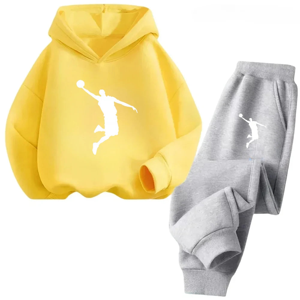 Autumn Winter Children Set Fashion Sports Boys Girls Hoodie+Pants Suits 4-14 Years Casual Fashion 2Pcs Tracksuits Kids Clothing