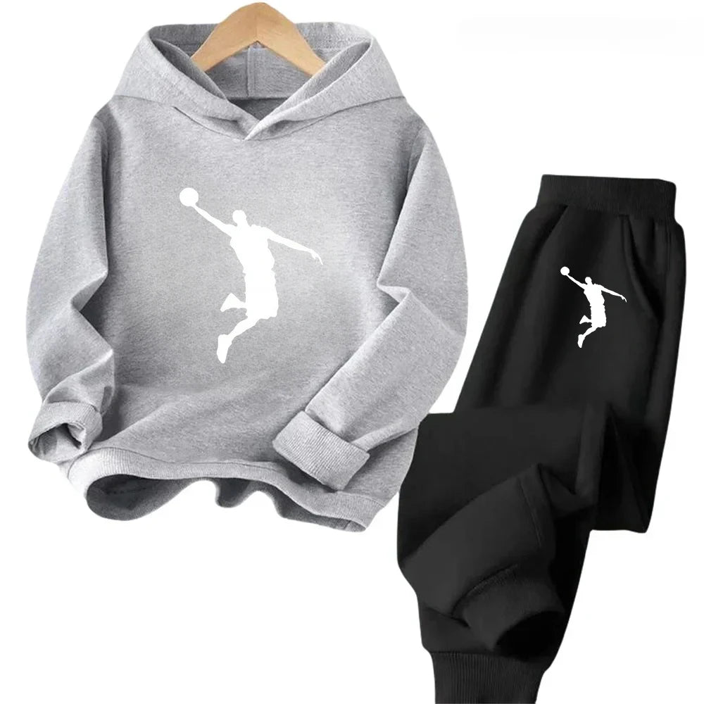 Autumn Winter Children Set Fashion Sports Boys Girls Hoodie+Pants Suits 4-14 Years Casual Fashion 2Pcs Tracksuits Kids Clothing