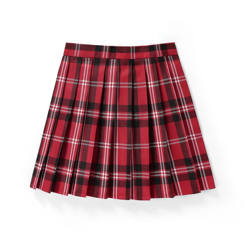 Summer Plaid Pleated Skirt With Korean Jk Skirt Uniform Japanese School Preppy A Line Mini Skirts Lizbert