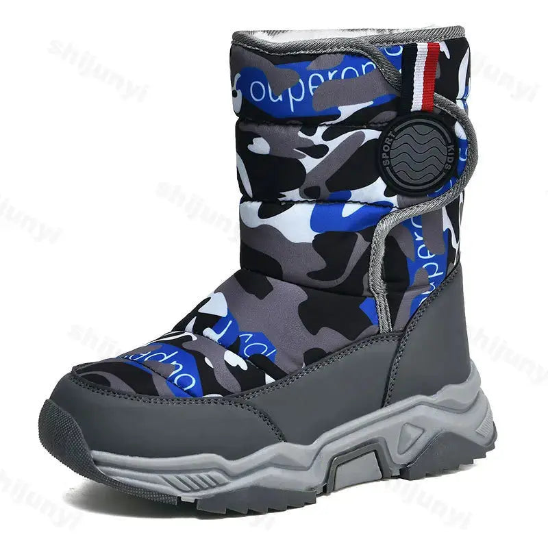 Pure Joy New Warm Fleece Snow Boots -Lined Waterproof Anti Slip Kids Lizbert
