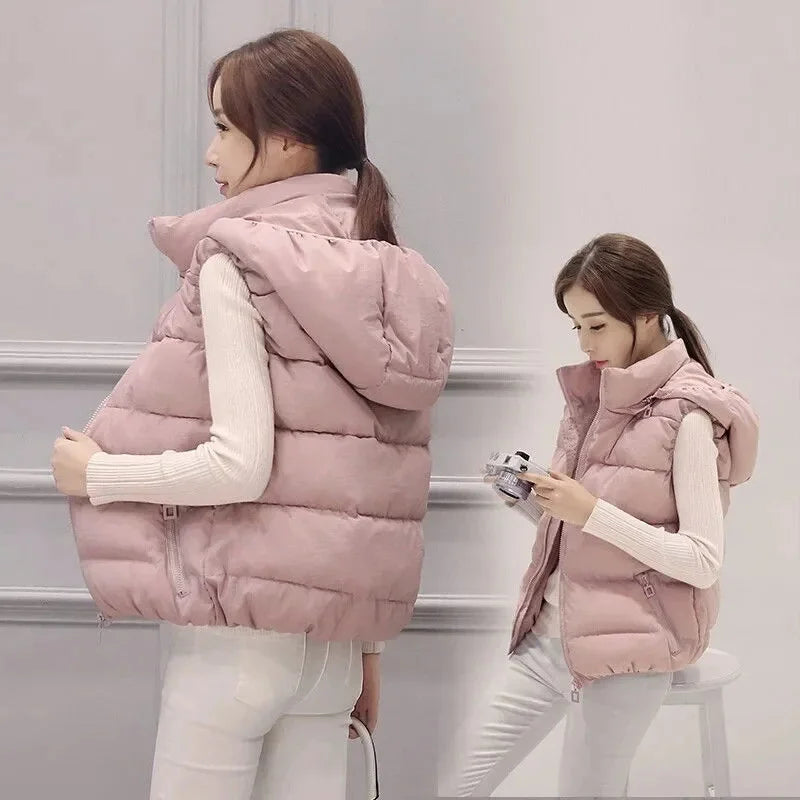 Winter Sleeveless Jacket Female Hoodies Down Vest 2026 New Duck Down Puffer Waistcoat Ultra Light Winderproof Puffer Coat Outwea Lizbert