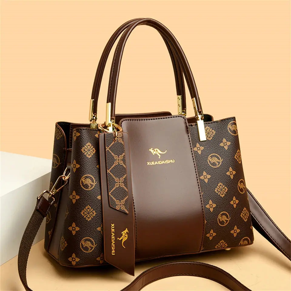 Luxury Handbag Fashion Print Large Capacity Soft Leather Women Shoulder Crossbody Bag Leisure Designer Ladies Purses and Handbag Lizbert