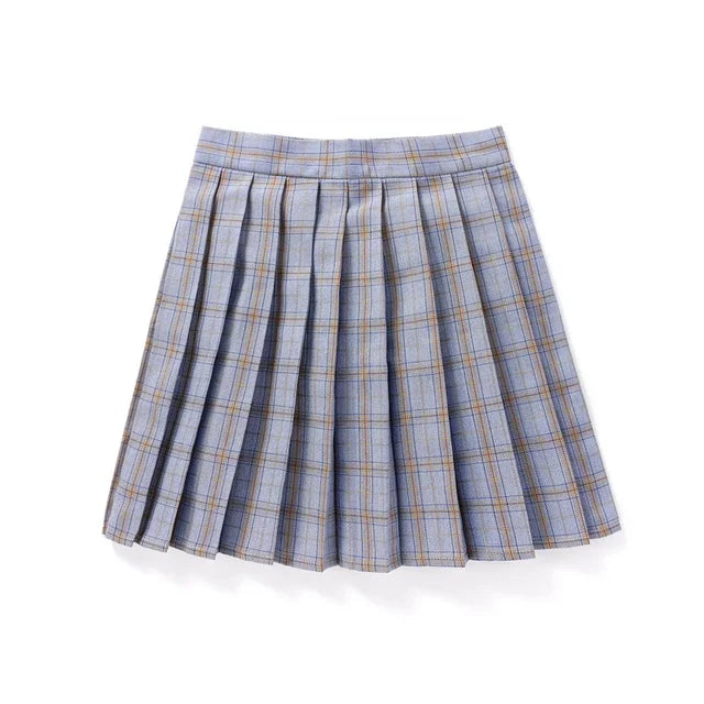 Summer Plaid Pleated Skirt With Korean Jk Skirt Uniform Japanese School Preppy A Line Mini Skirts Lizbert