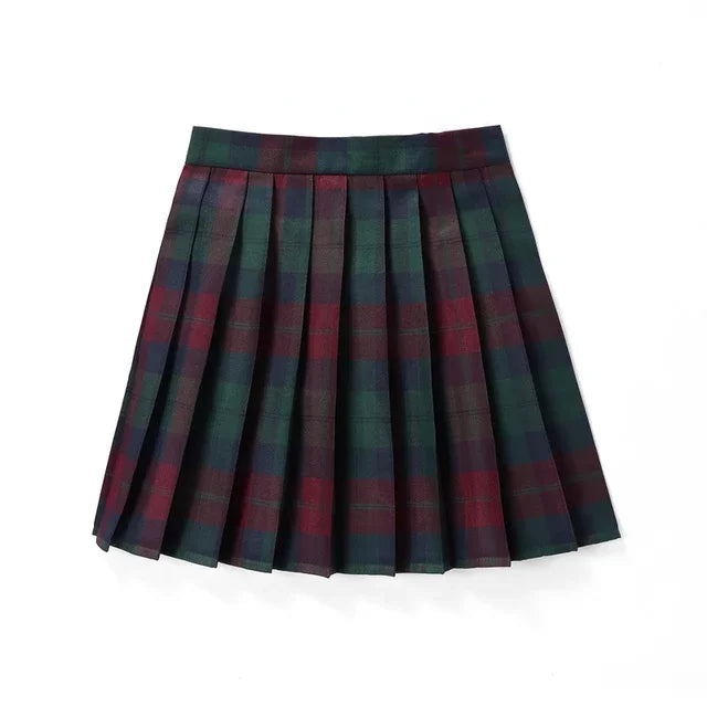 Summer Plaid Pleated Skirt With Korean Jk Skirt Uniform Japanese School Preppy A Line Mini Skirts Lizbert