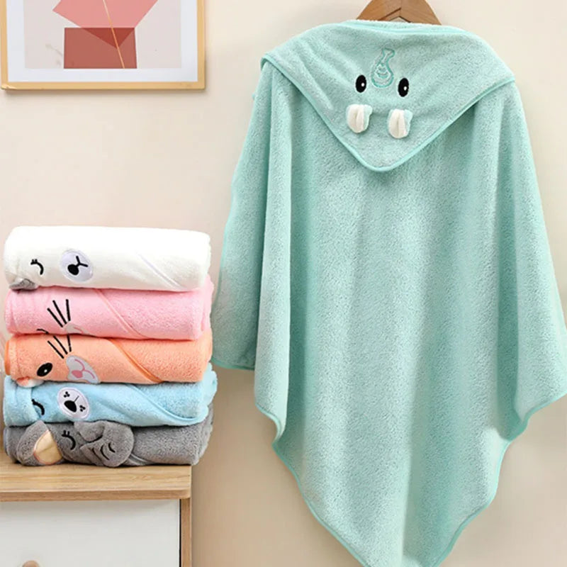 Cute Bath Towel for Baby Soft Absorbent Towel Newborn Swaddle Wrap Baby Blankets for Girls Boys Lizbert