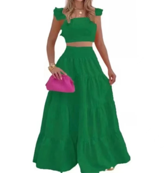 Floral Two-Piece Maxi Set – Effortless Summer Elegance