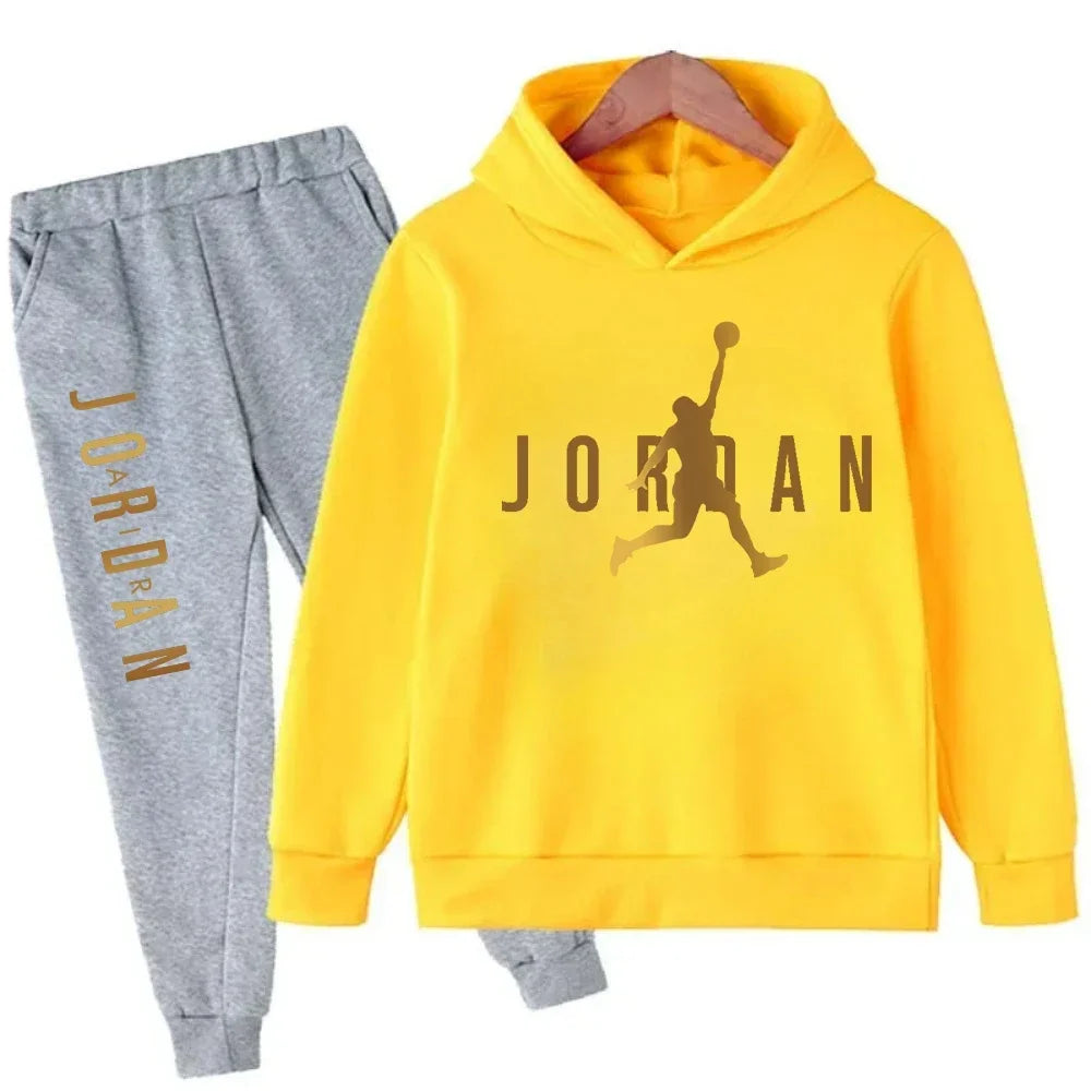 2025 Spring Autumn Slam Dunk Master Pattern Printed Children Hoodie+Pant Suit 2pcs Set Kids Boy Girl Fashion Clothing Sportsuit