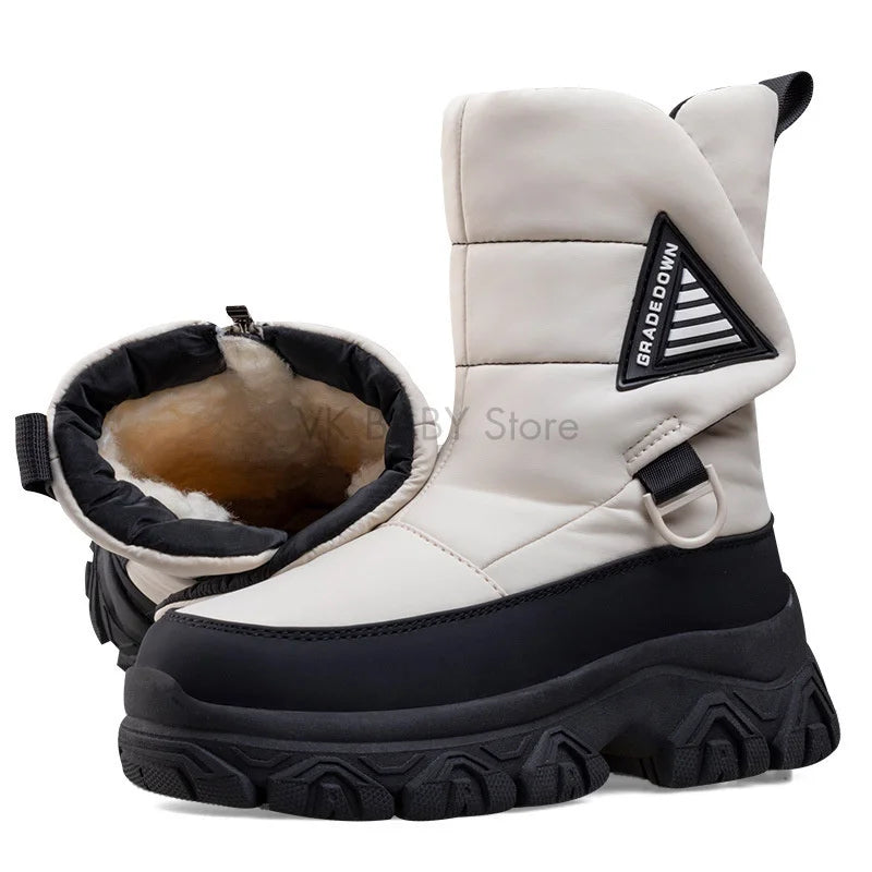 Women's winter boots 2025 Snow Boots Women Warm Thick Plus Velvet Thickened Mid-Calf Boots Woman Waterproof Winter Shoes