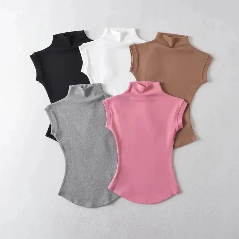 Premium, Relaxed & Breathable Casual Short-Sleeve Women Turtleneck Top Lizbert