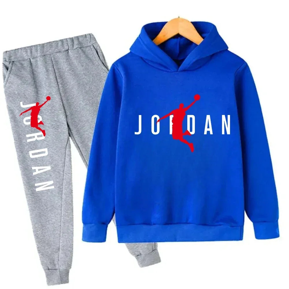 2025 Spring Autumn Slam Dunk Master Pattern Printed Children Hoodie+Pant Suit 2pcs Set Kids Boy Girl Fashion Clothing Sportsuit