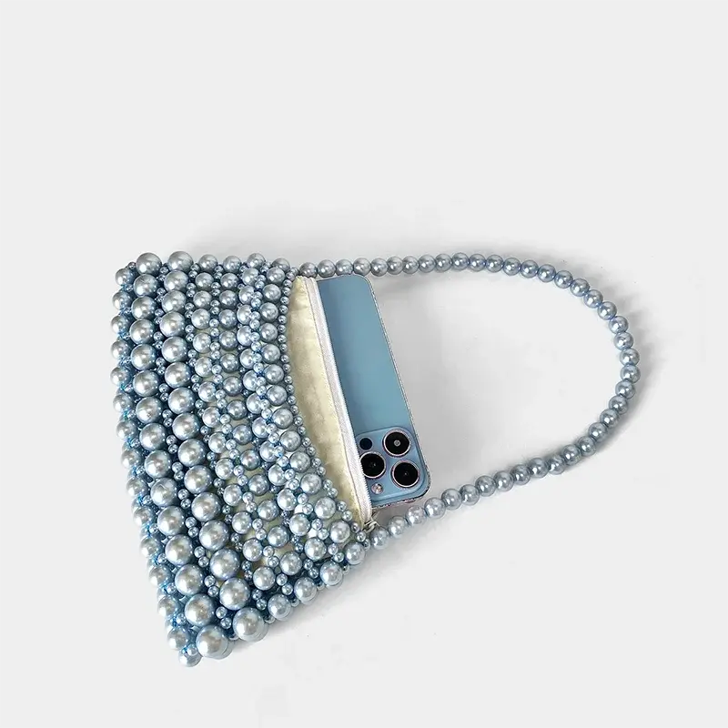 Handmade Pearl Bag for Women 2026 New Mobile Phone Crossbody Bag, Hollowed Out Pearl Bag, Qipao Handbag Lizbert
