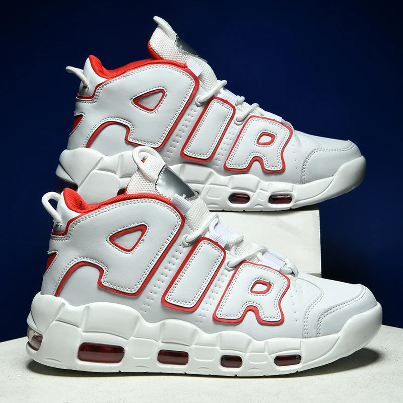 Men's Air Cushion Mid-Top Sports Shoes - Plus Size, Lightweight Non-Slip Basketball & Running Shoes with Shock-Absorbing Sole Lizbert