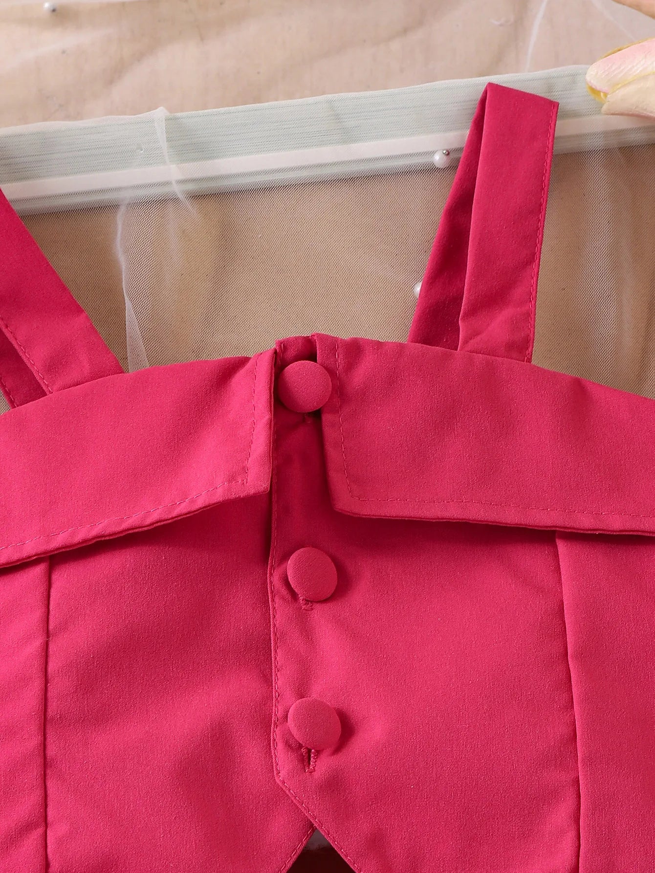 2PCS  Summer New Style Girls 2-7 Years Old Sweet And Comfortable Suspender Top + Pleated Skirt