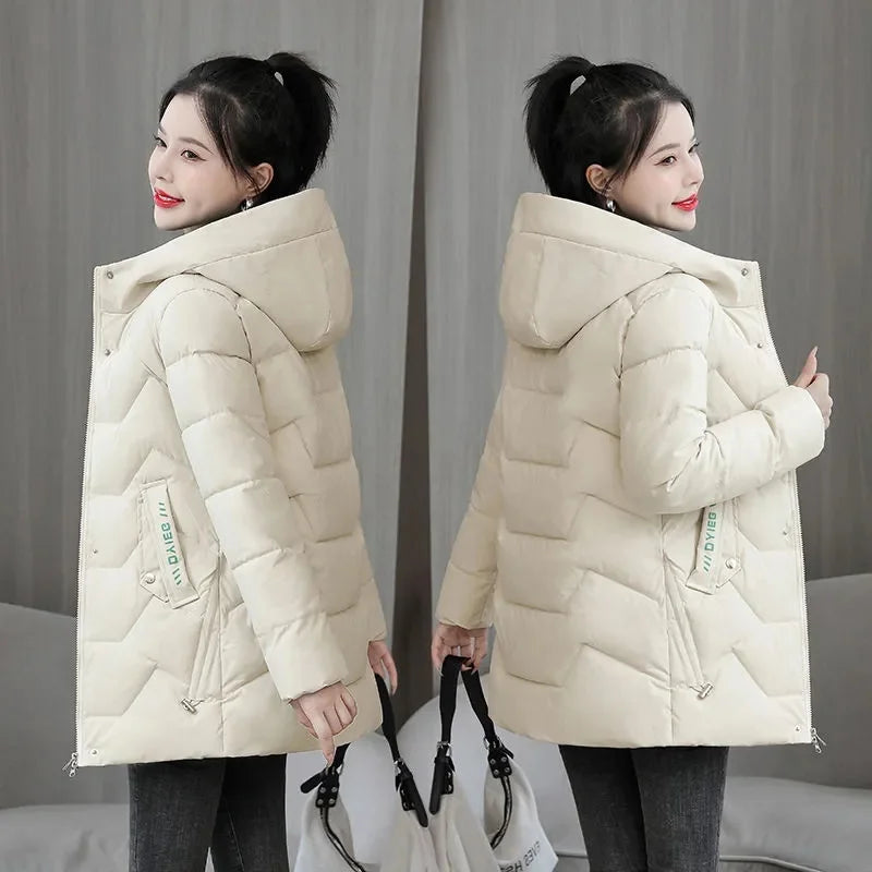 Winter Jacket 2025 New Women Parka Hooded Coat Casual Slim Long Casual Jacket Female Jacket Cotton Padded Warm Outwear Lizbert