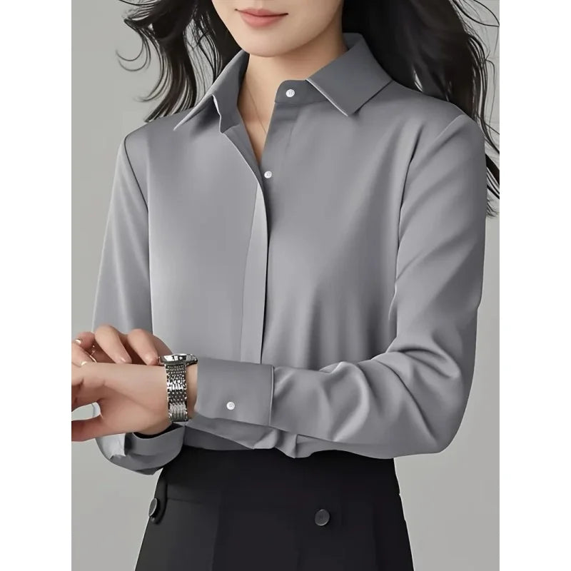 Elegant  Long-Sleeve Blouse for Women - Professional & Stylish Office Wear Lizbert