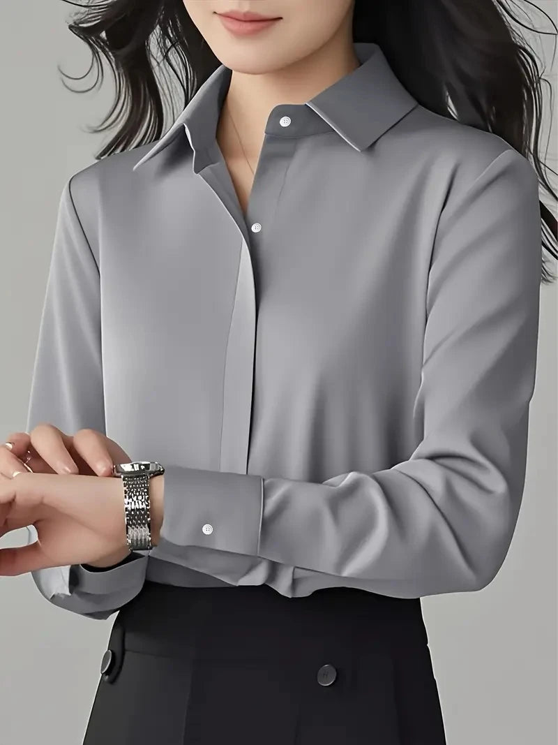 Elegant  Long-Sleeve Blouse for Women - Professional & Stylish Office Wear Lizbert