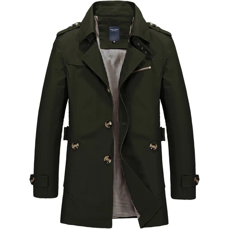 Mens Business Windbreaker Long Jackets Men Cotton Trench Coats Casual 2024 Spring Autumn Fashion Male Suit Streetwear Blazers Lizbert