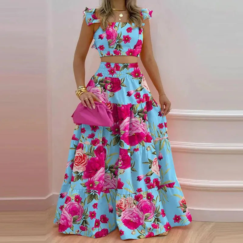 Floral Two-Piece Maxi Set – Effortless Summer Elegance