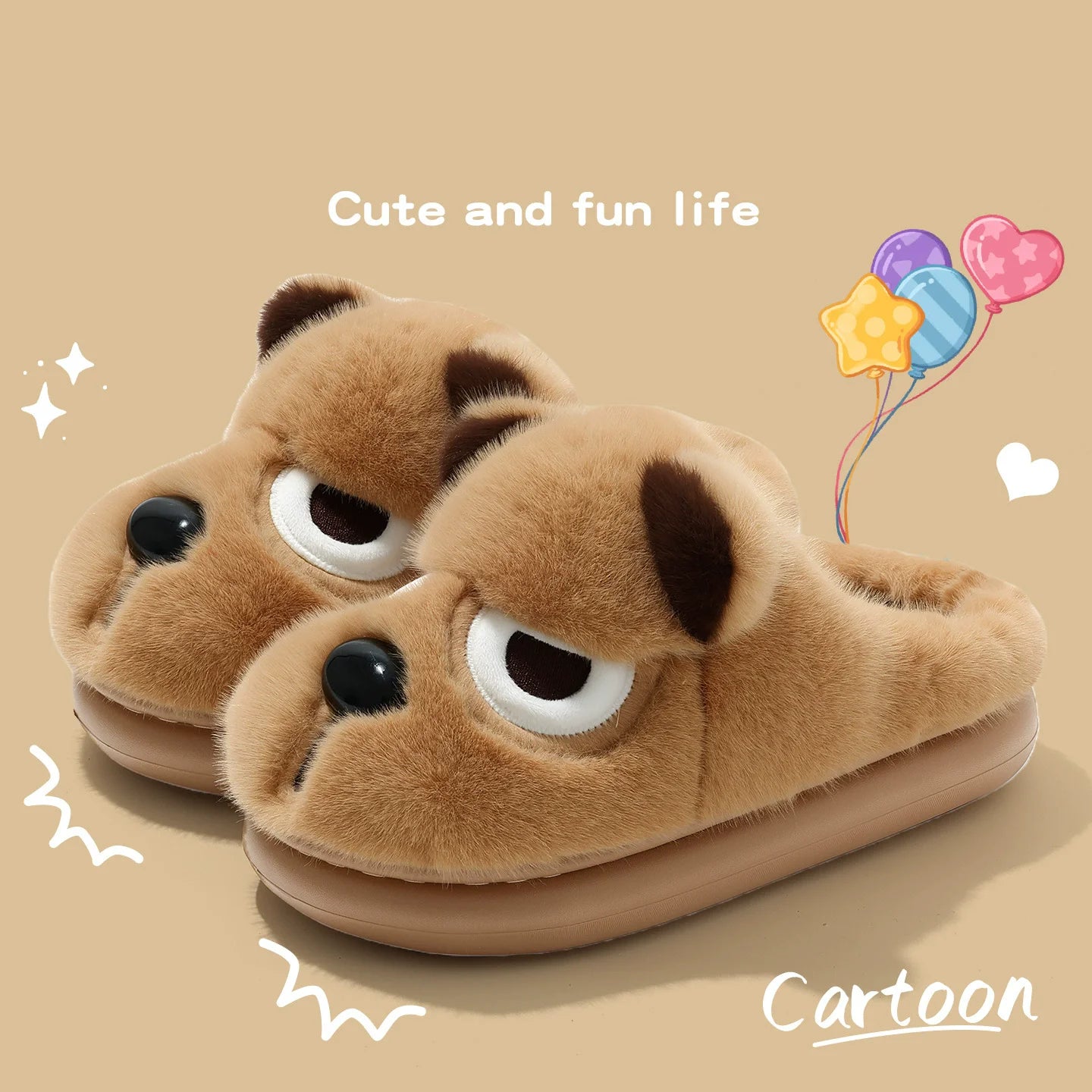 Men's Winter Cotton Slippers Warm Plush Indoor Home Thick Soled Couple Style Shoes Cozy Slip-On Footwear