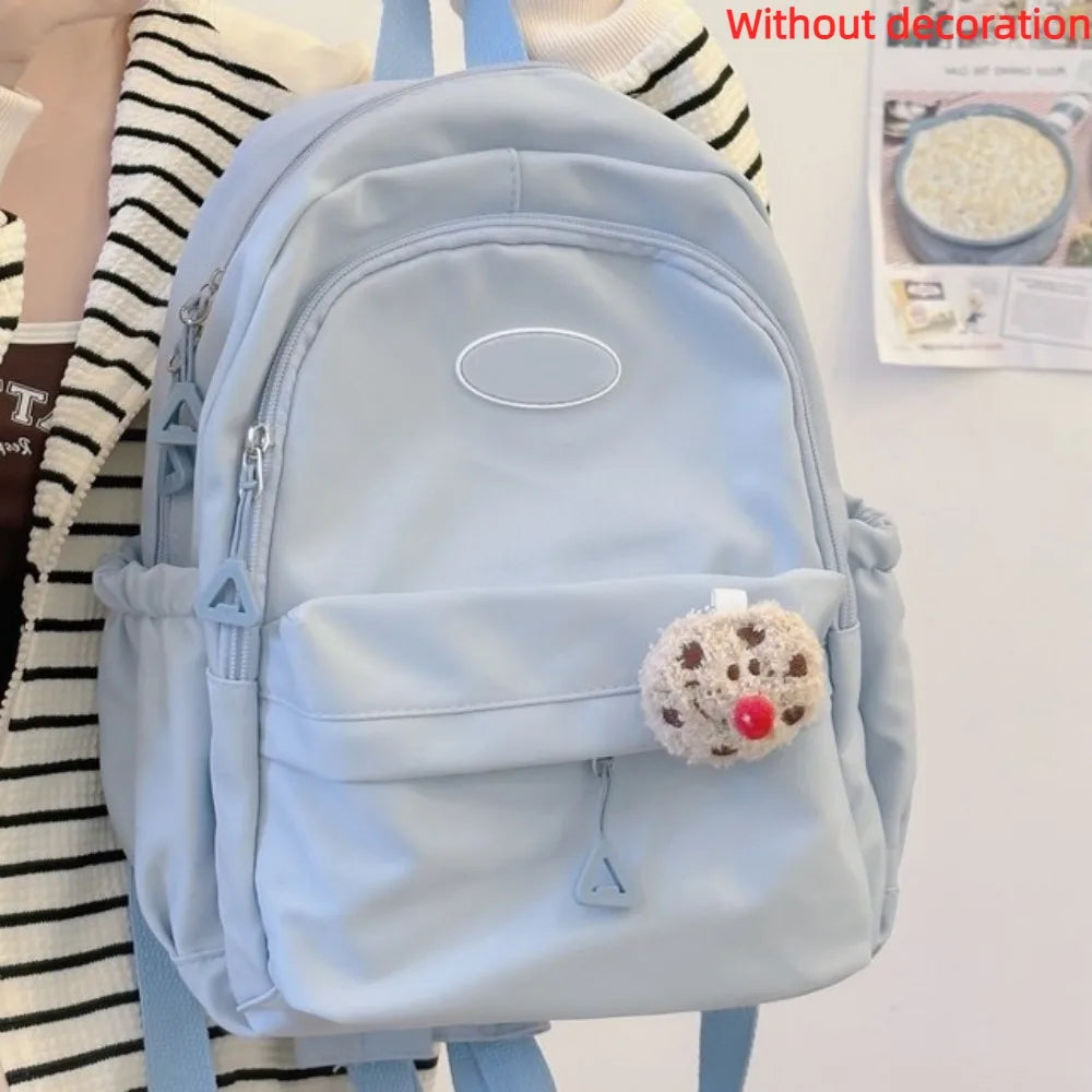 Fashion Large Capacity Women's Backpack Waterproof Nylon School Backpack Solid Color Lightweight School Bags Women Lizbert