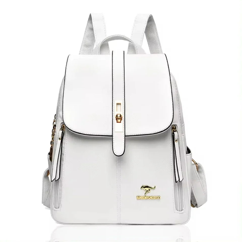 Women Large Capacity Backpack High Quality Leather Vintage Bags for Women School Bags Travel Rucksack Ladies Bookbag Knapsack Lizbert
