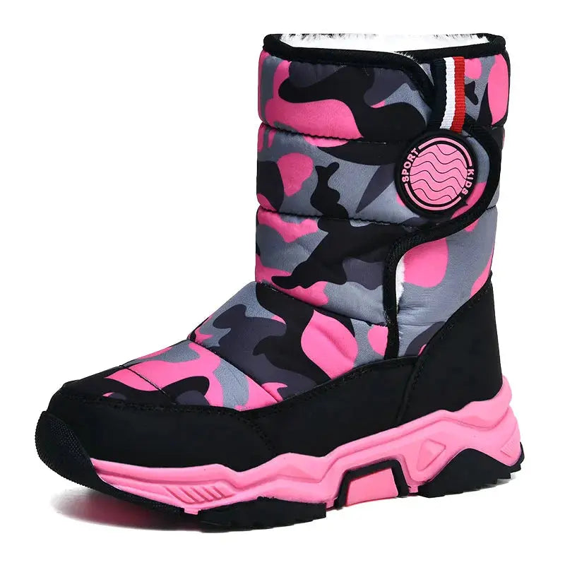 Pure Joy New Warm Fleece Snow Boots -Lined Waterproof Anti Slip Kids Lizbert