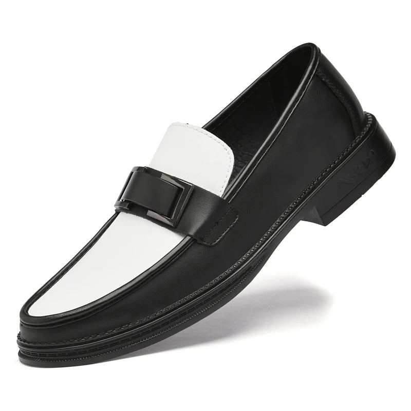Stylish Italian Metal Buckle - Men Patent Shoes