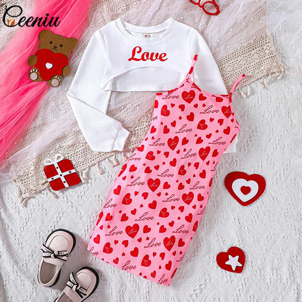 Ceeniu 7-12Y Teenage Clothes Girls Dress Sets Short Top Coat and Plaid Hip Children Dresses For Teenager Girls Teen Dress Lizbert