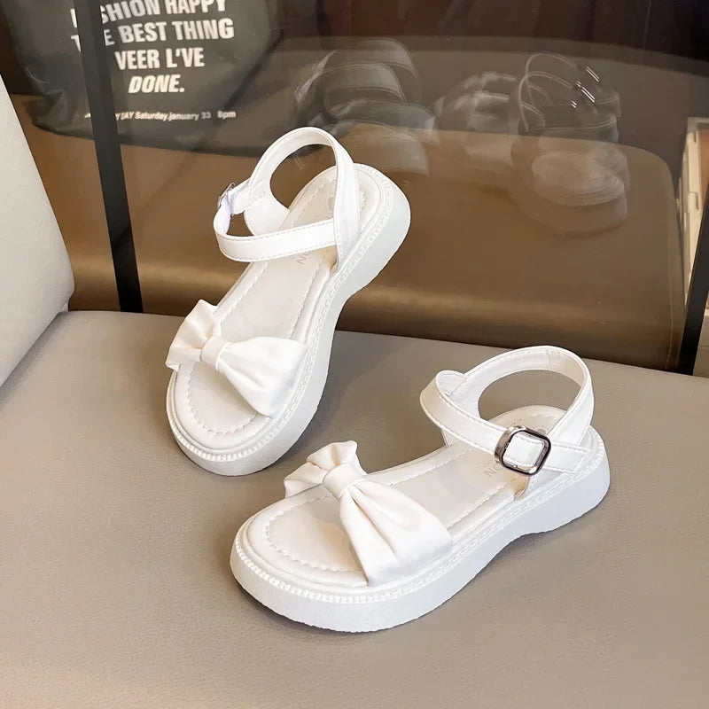 Kids Sandals for Girls Summer Sweet Bowknot Princess Fashion Sandals New Versatile Children Causal Beach Shoes Open-toe Simple Lizbert