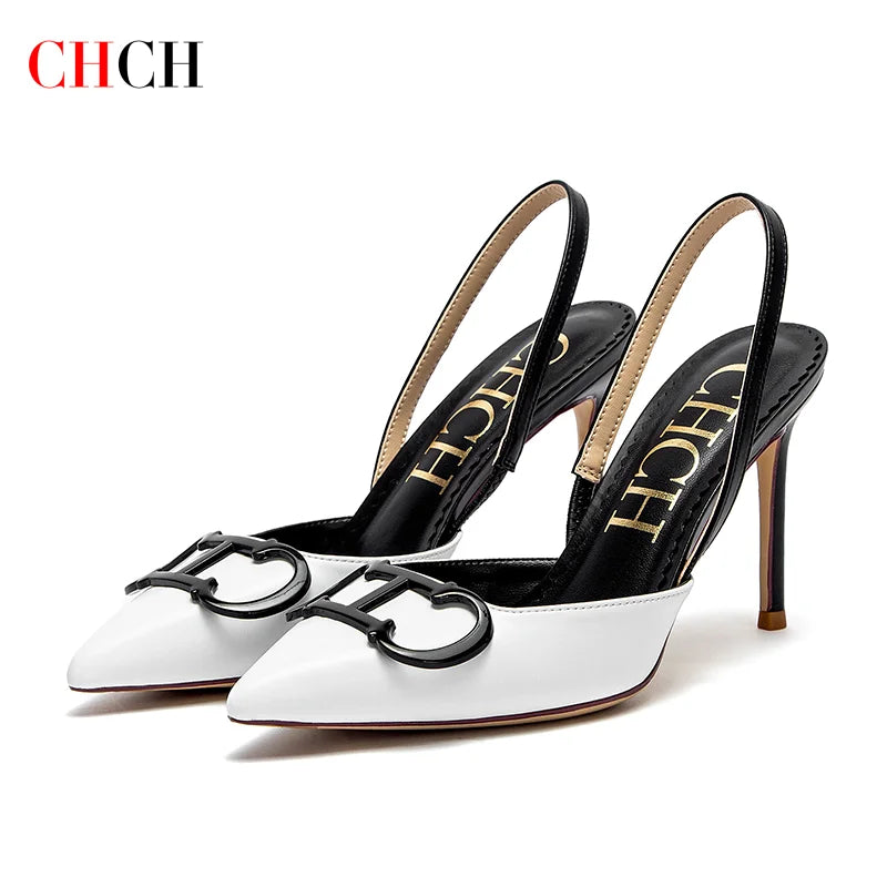 CHCH Women's High Heels 2025 Sharp tip Destiny Closed Toe Strappy Heels Sexy Wedding Bridal Party Dress Shoes 9cm Lizbert