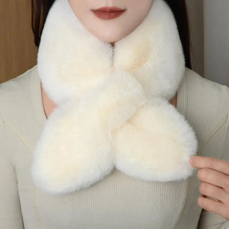 Winter Faux Rabbit Fur Scarf Women Girls Scarf Soft Plush Scarves Solid Color Neck Collar Warmer Stuff Christmas Gifts〔CC55〕 Lizbert